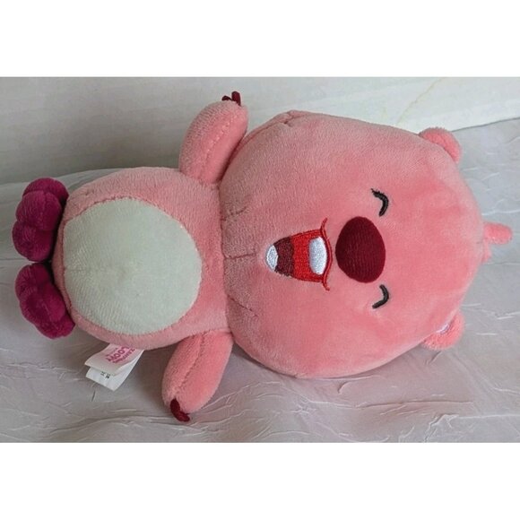 Zanmang Loopy Plush Beaver Pink Happy Face Closed Eyes Stuffed Animal Soft 7" - Picture 8 of 10